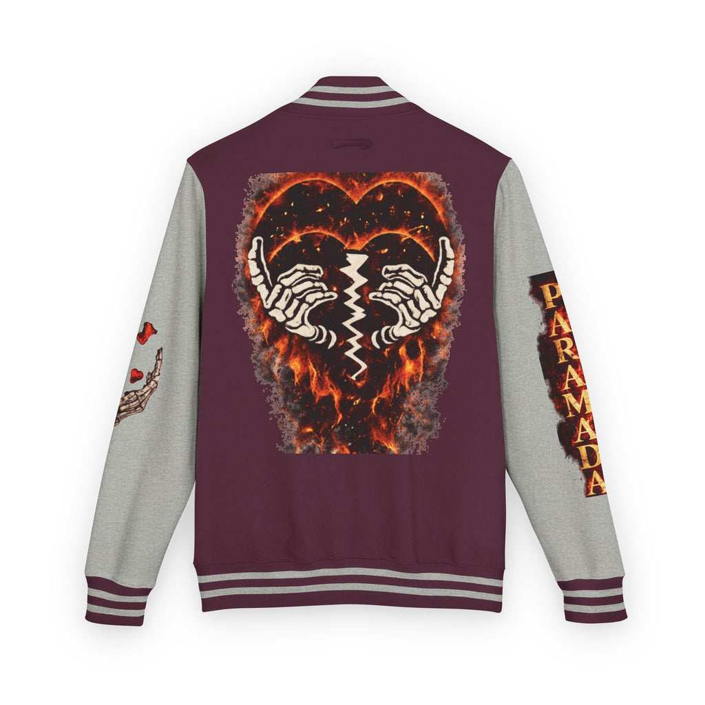 Heartbreak Flames Letterman Jacket — Paramada Patch Varsity Jacket