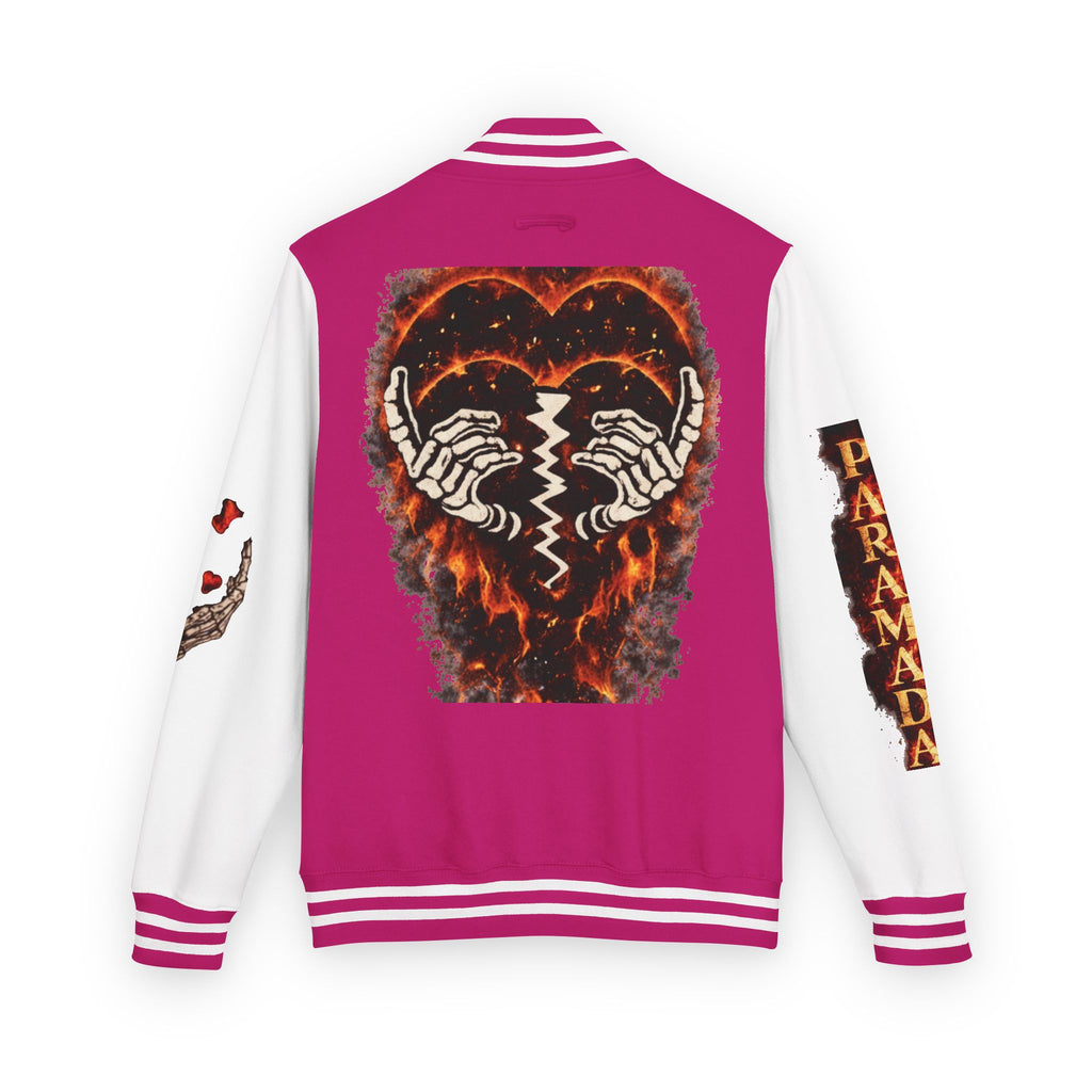 Heartbreak Flames Letterman Jacket — Paramada Patch Varsity Jacket