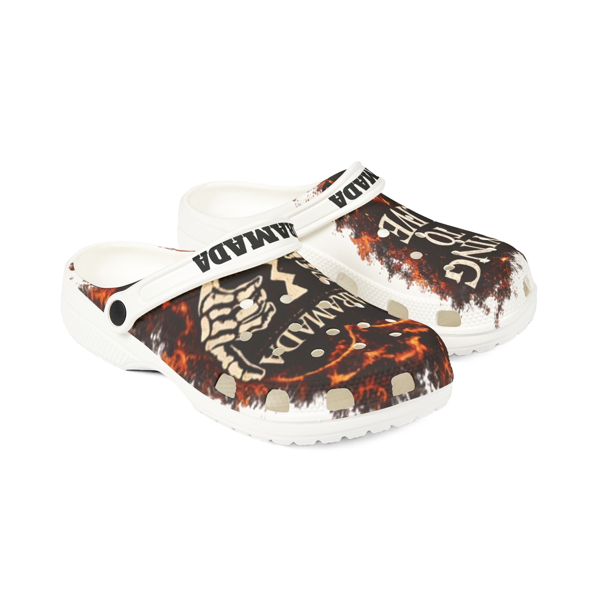 Graphic EVA Foam Clogs — "Dying to Live" Pararmada Slip-On Shoes