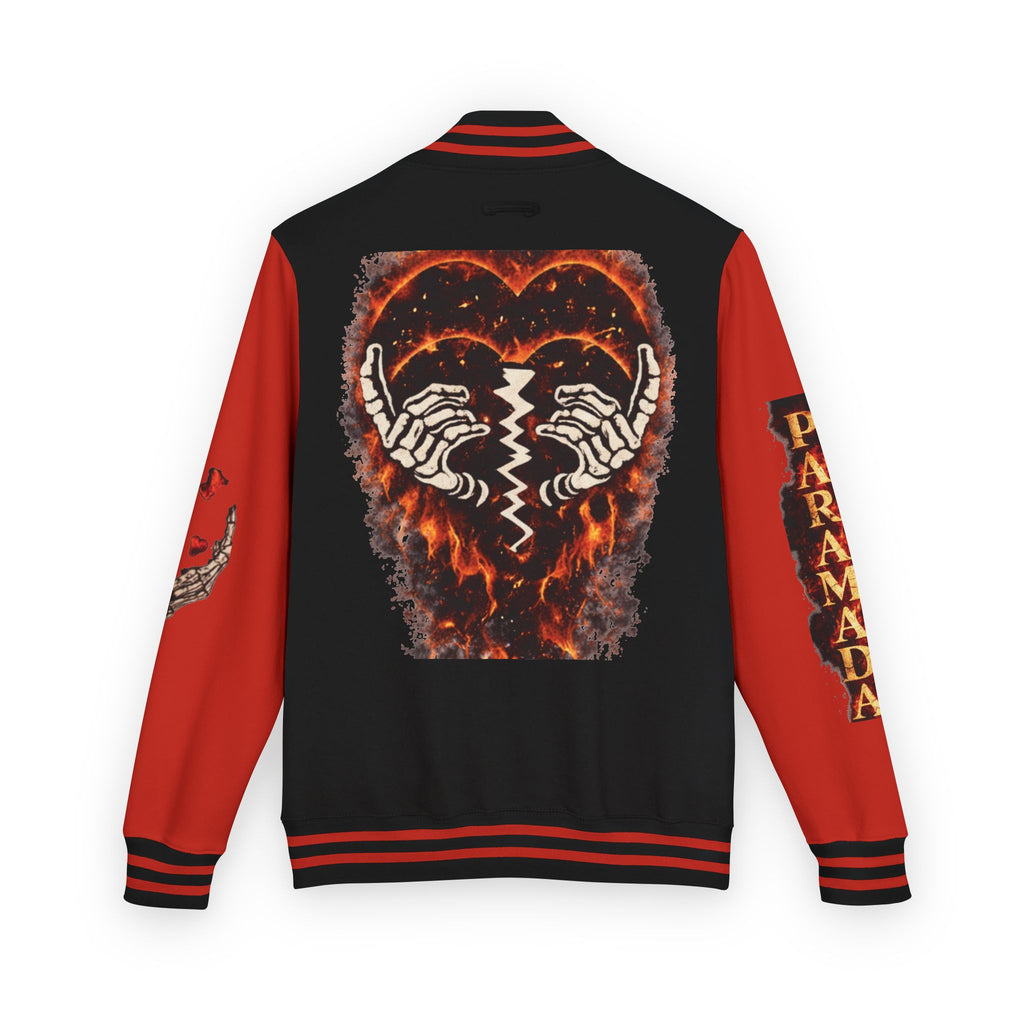 Heartbreak Flames Letterman Jacket — Paramada Patch Varsity Jacket
