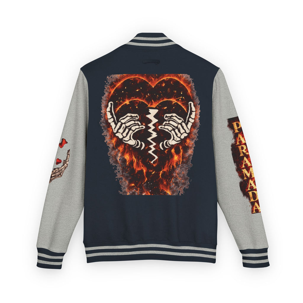 Heartbreak Flames Letterman Jacket — Paramada Patch Varsity Jacket