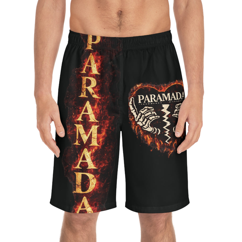 Paramada Flame Logo Board Shorts — Men's Surf Trunks