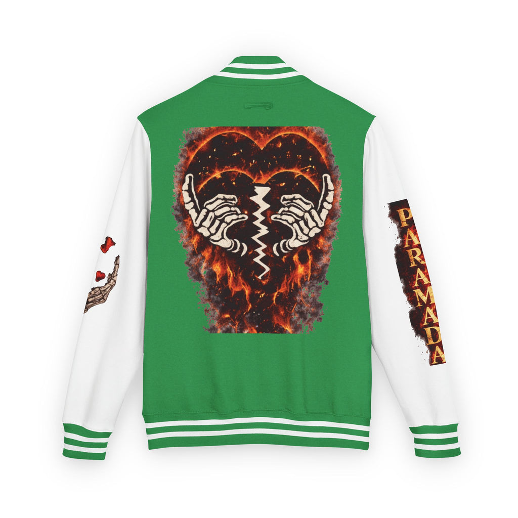 Heartbreak Flames Letterman Jacket — Paramada Patch Varsity Jacket