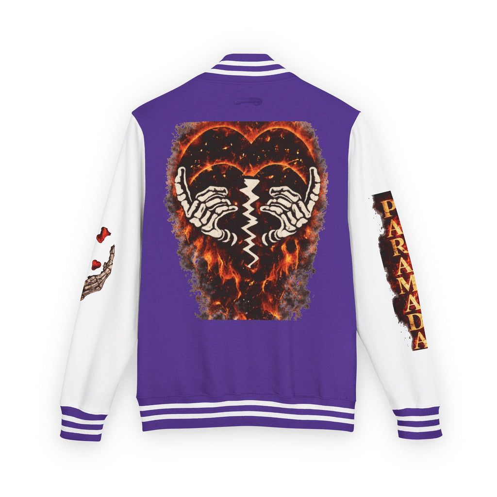 Heartbreak Flames Letterman Jacket — Paramada Patch Varsity Jacket
