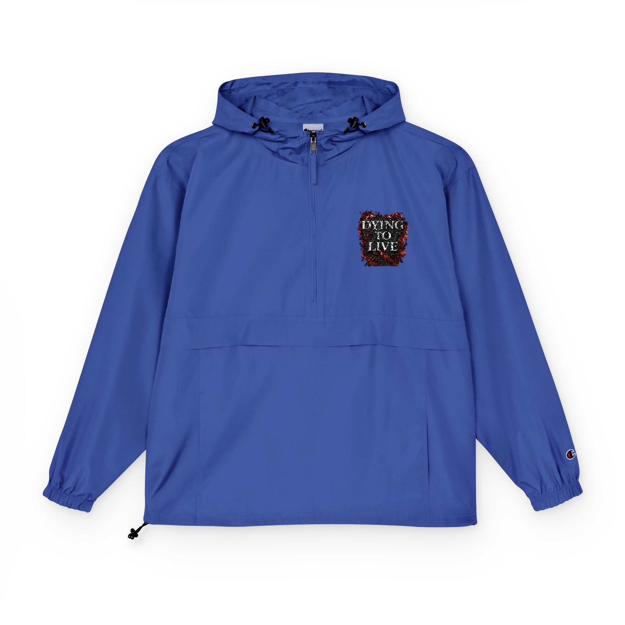 Orange Packable Anorak Jacket with Sequin Heart Patch