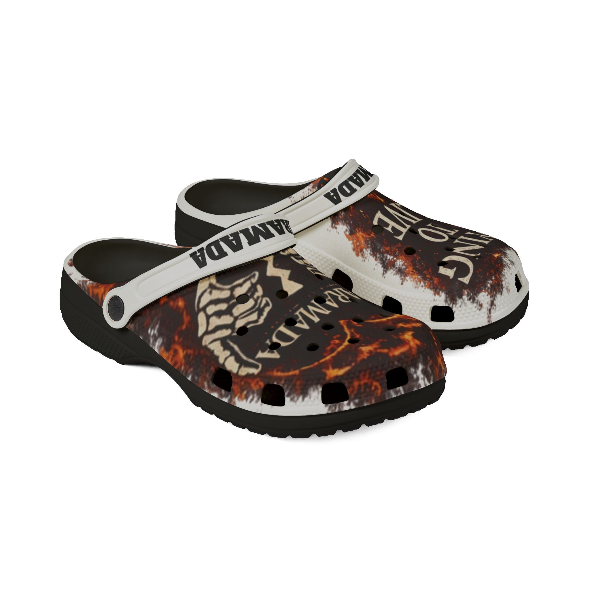 Graphic EVA Foam Clogs — "Dying to Live" Pararmada Slip-On Shoes