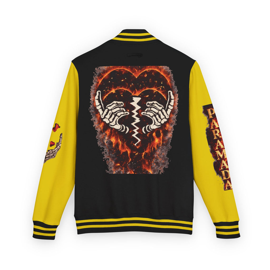 Heartbreak Flames Letterman Jacket — Paramada Patch Varsity Jacket