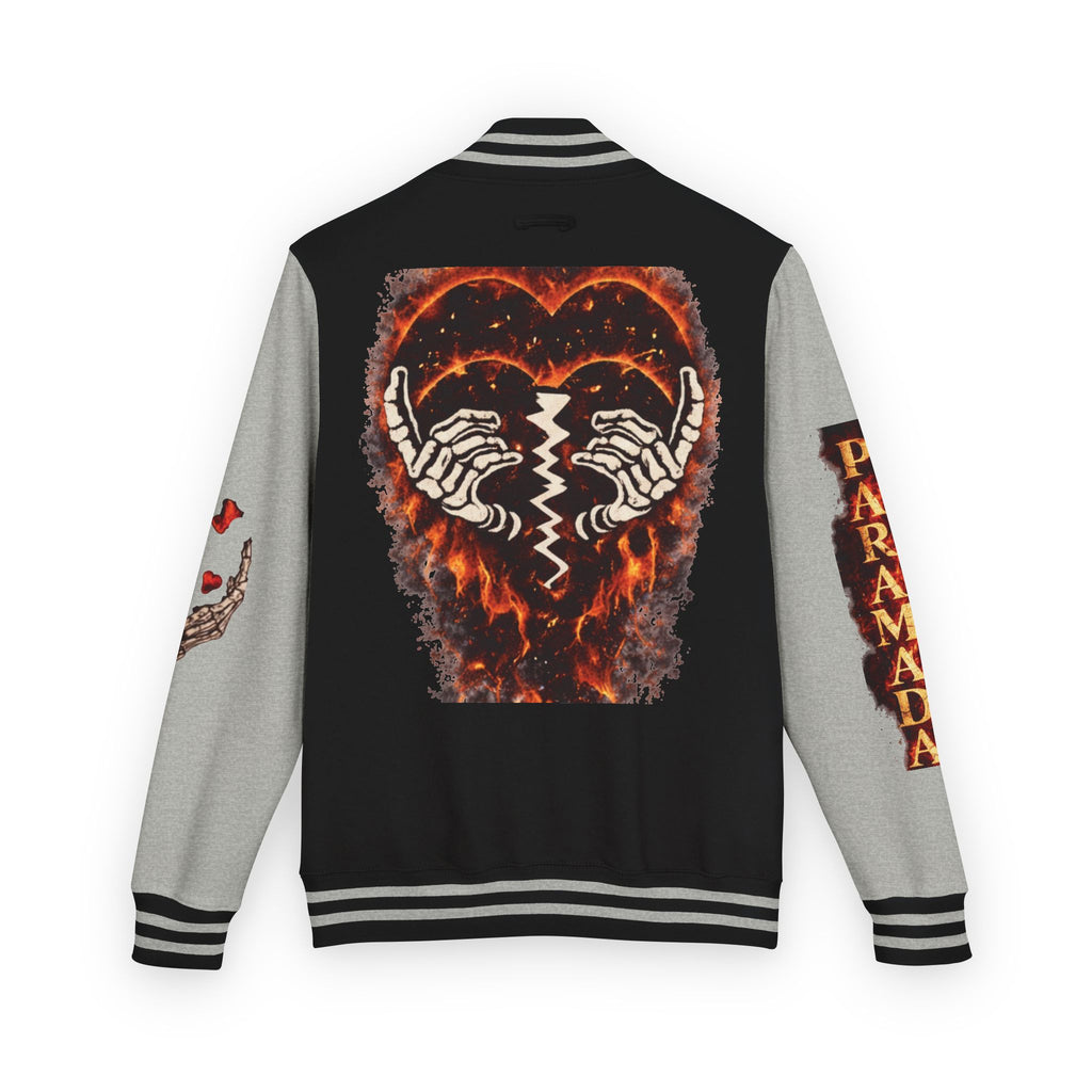 Heartbreak Flames Letterman Jacket — Paramada Patch Varsity Jacket